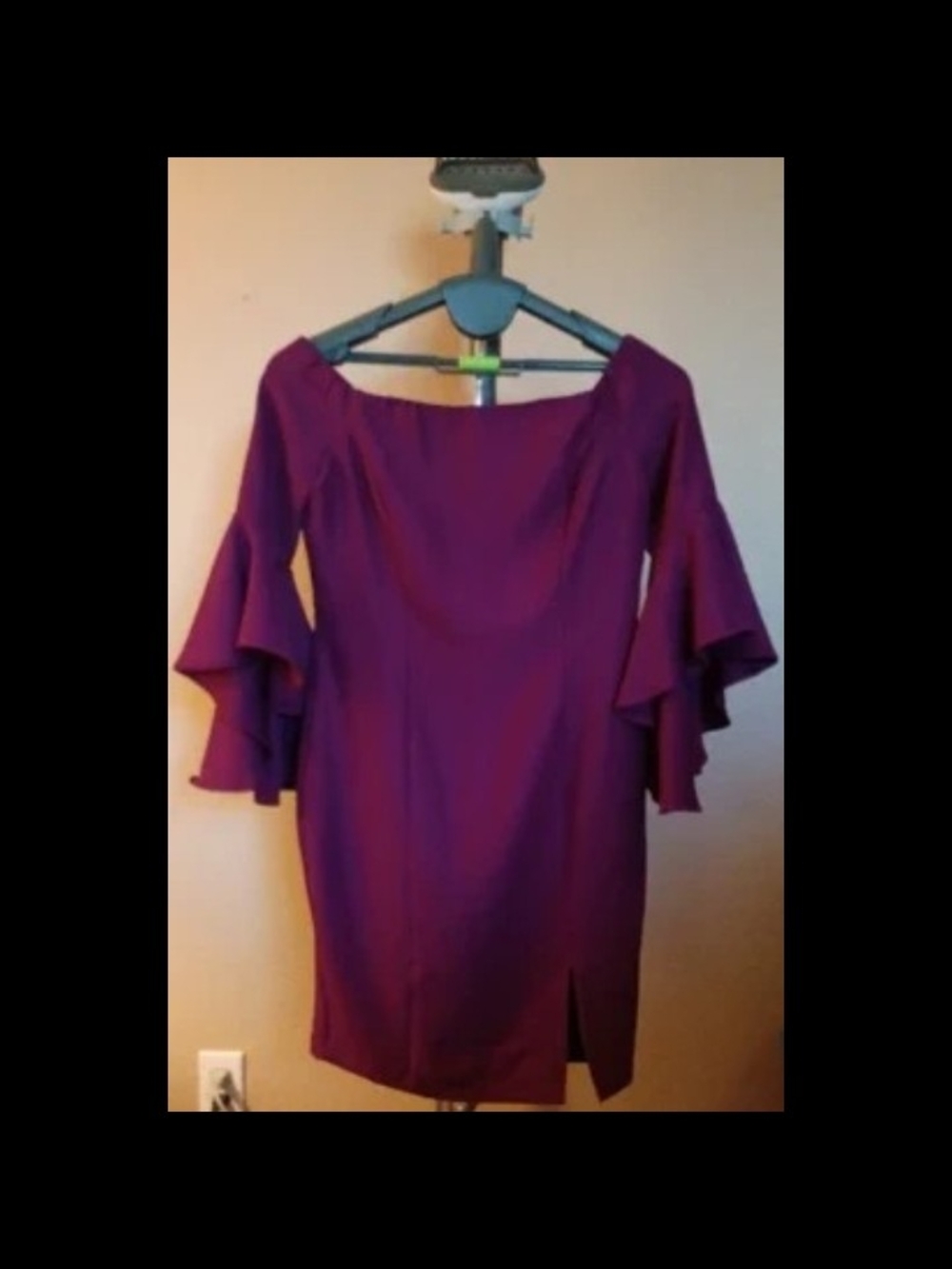 Purple Ruffled Sleeve Women’s Dress